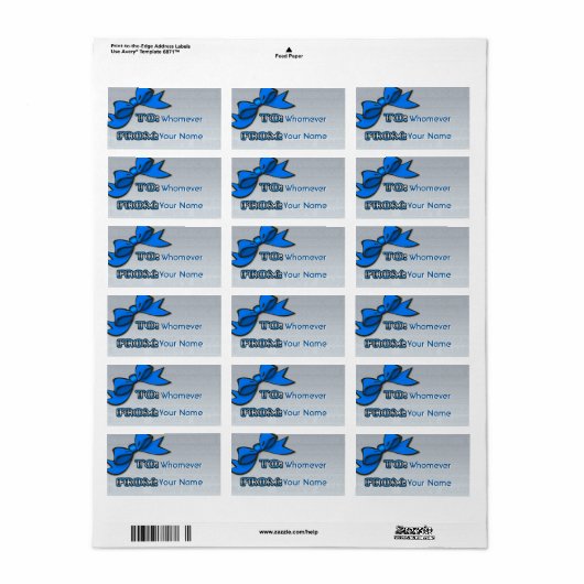 Blauwe boei op Silver Hanukkah naar-Van Etiket (Full Sheet)