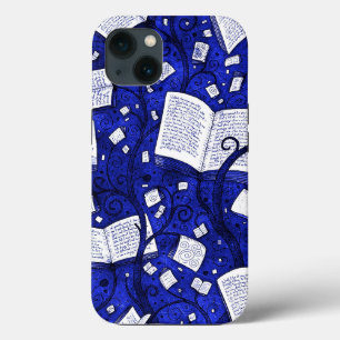 Blauwe boeken achtergrond Case-Mate iPhone case