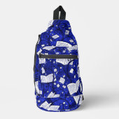 Blauwe boeken achtergrond sling bag (Voorkant)