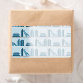Blauwe boeken op plank. etiket (Insitu)