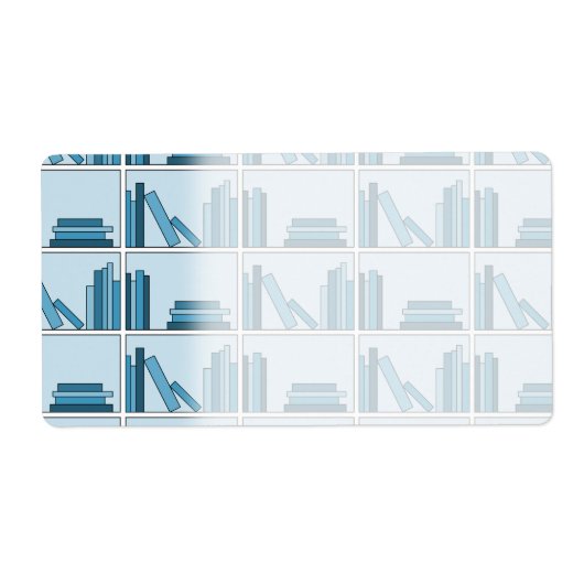Blauwe boeken op plank. etiket (Voorkant)