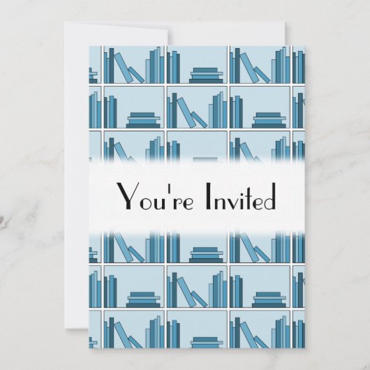 Blauwe boeken op Shelf. Kaart (Voorkant)