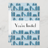 Blauwe boeken op Shelf. Kaart (Voorkant / Achterkant)