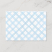 Blauwe Boeken voor Baby shower Kaart met Gingham B (Achterkant)