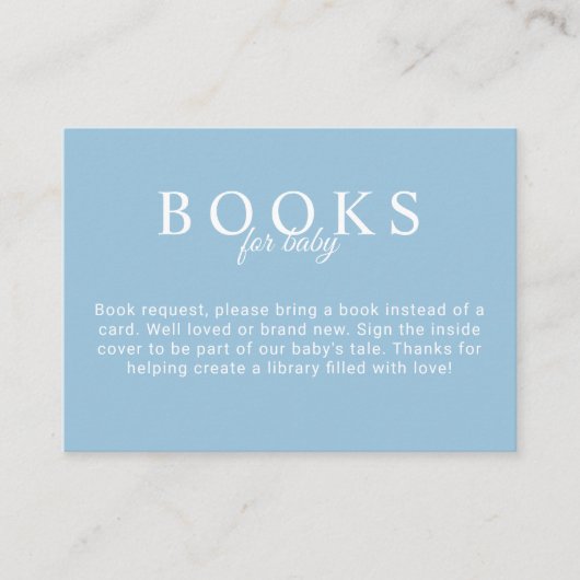 Blauwe Boeken voor Baby shower Kaart met Gingham B (Voorkant)