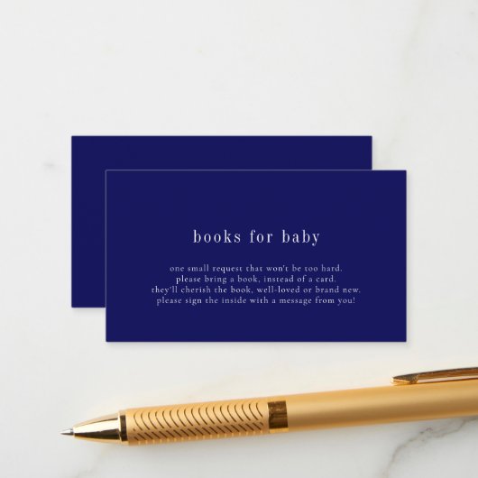 Blauwe boeken voor de Kaart van Baby showers (Voorkant / Achterkant in situ)
