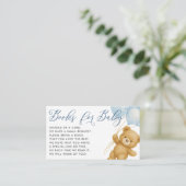 Blauwe boeken wachten op Baby shower Informatiekaartje (Staand voorkant)