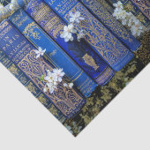 Blauwe boekencellen en bloesems tissuepapier (Detail)