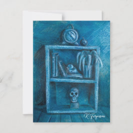 Blauwe Boekenplank Ansichtkaart Briefkaart