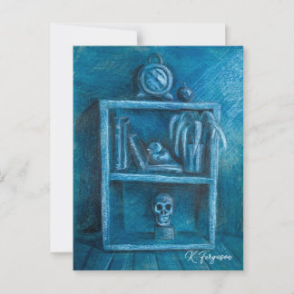 Blauwe Boekenplank Ansichtkaart Briefkaart