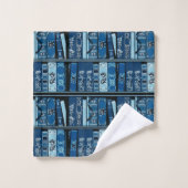 Blauwe boekenplanken  boeken bad handdoek (Wasdoekje)