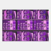 Blauwe boekenplanken  boeken inpakpapier vel (Voorkant 3)