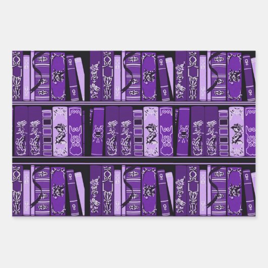 Blauwe boekenplanken  boeken inpakpapier vel (Voorkant 2)