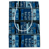 Blauwe boekenplanken  boeken medium cadeauzakje (Voorkant)