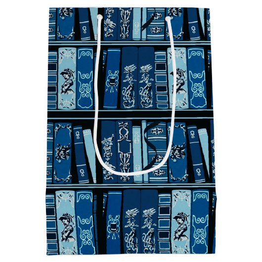 Blauwe boekenplanken  boeken medium cadeauzakje (Achterkant)