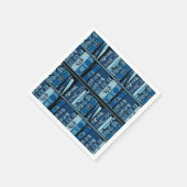 Blauwe boekenplanken  boeken servet (Hoek)