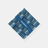 Blauwe boekenplanken  boeken servet (Hoek)