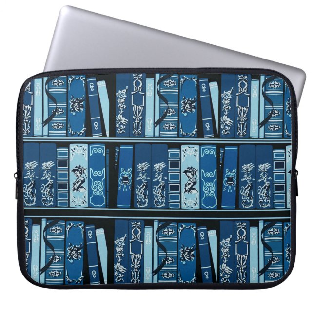 Blauwe boekhouder  laptophoes laptop sleeve (Voorkant)