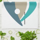 Blauwe boemerangs uit het midden van de eeuw, jare theedoek (Gevouwen)