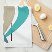 Blauwe boemerangs uit het midden van de eeuw, jare theedoek (Quarter Fold)