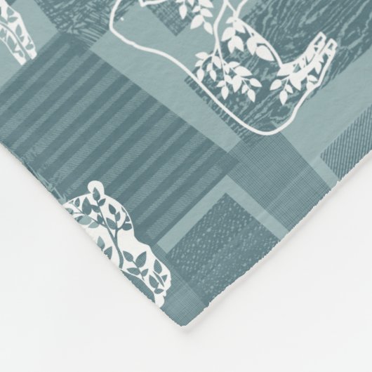 Blauwe boerderij fleece deken (Hoek)