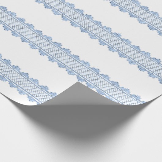 Blauwe bogen cadeaupapier (Hoek)