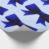 Blauwe bogen die papier verpakken (Hoek)