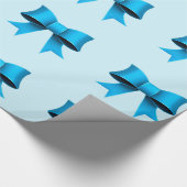 Blauwe bogen die papier verpakken (Hoek)