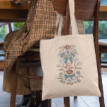 Blauwe Bogen en Bloemen Bloemen Tote Bag<br><div class="desc">Boho en rustieke canvas tas met handgetekende illustratie van bogen en bloemen in blauw.</div>