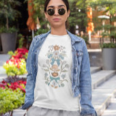 Blauwe Bogen en Bloemen T-shirt