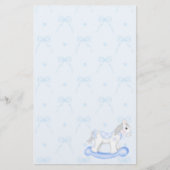 Blauwe bogen en Rocking Horse Stationery Briefpapier (Voorkant)