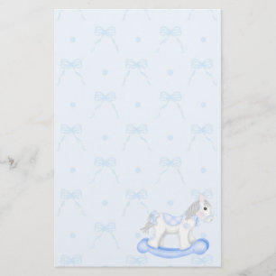 Blauwe bogen en Rocking Horse Stationery Briefpapier