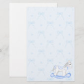 Blauwe bogen en Rocking Horse Stationery Briefpapier (Voorkant / Achterkant)