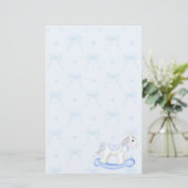 Blauwe bogen en Rocking Horse Stationery Briefpapier (Staand voorkant)
