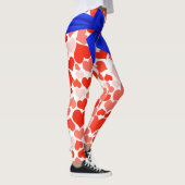 Blauwe bogen en roze harten leggings (Rechts)