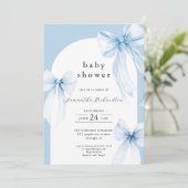 Blauwe bogen moderne boogjongen baby shower bespre kaart (Staand voorkant)