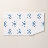 Blauwe bogen oesters en bloemen bad handdoek (Handdoek)