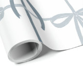 Blauwe bogen | Preppy | Kerstmis of Hanukkah Cadeaupapier (Rol Hoek)