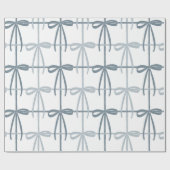 Blauwe bogen | Preppy | Kerstmis of Hanukkah Cadeaupapier (Vlak)