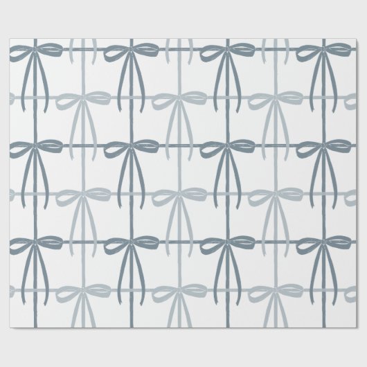 Blauwe bogen | Preppy | Kerstmis of Hanukkah Cadeaupapier (Vlak)