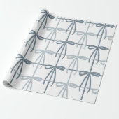 Blauwe bogen | Preppy | Kerstmis of Hanukkah Cadeaupapier (Uitgerold)