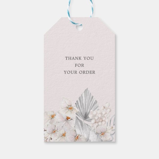 Blauwe Boheemse bloem Cadeaulabel (Achterkant)