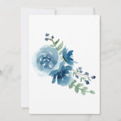 Blauwe Boheemse Roze Bruidsdouche Uitnodiging (Achterkant)