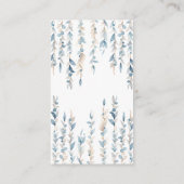 Blauwe boho baby jongen douche luier verloting kaa informatiekaartje (Achterkant)