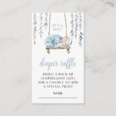 Blauwe boho baby jongen douche luier verloting kaa informatiekaartje (Voorkant)