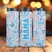 Blauwe Boho Bloemen 3D Opgeblazen Mama