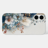 Blauwe Boho Bloemen Case-Mate iPhone Case (Achterkant (horizontaal))