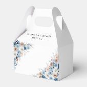 Blauwe Boho Bloemen Trouwgunstbox Bedankdoosjes (Voorkant Zijde)