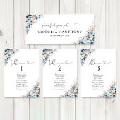 Blauwe Boho Bloemen Trouwhoofd Tafel Teken