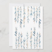 Blauwe boho bohemian baby jongen douche uitnodigin kaart (Achterkant)